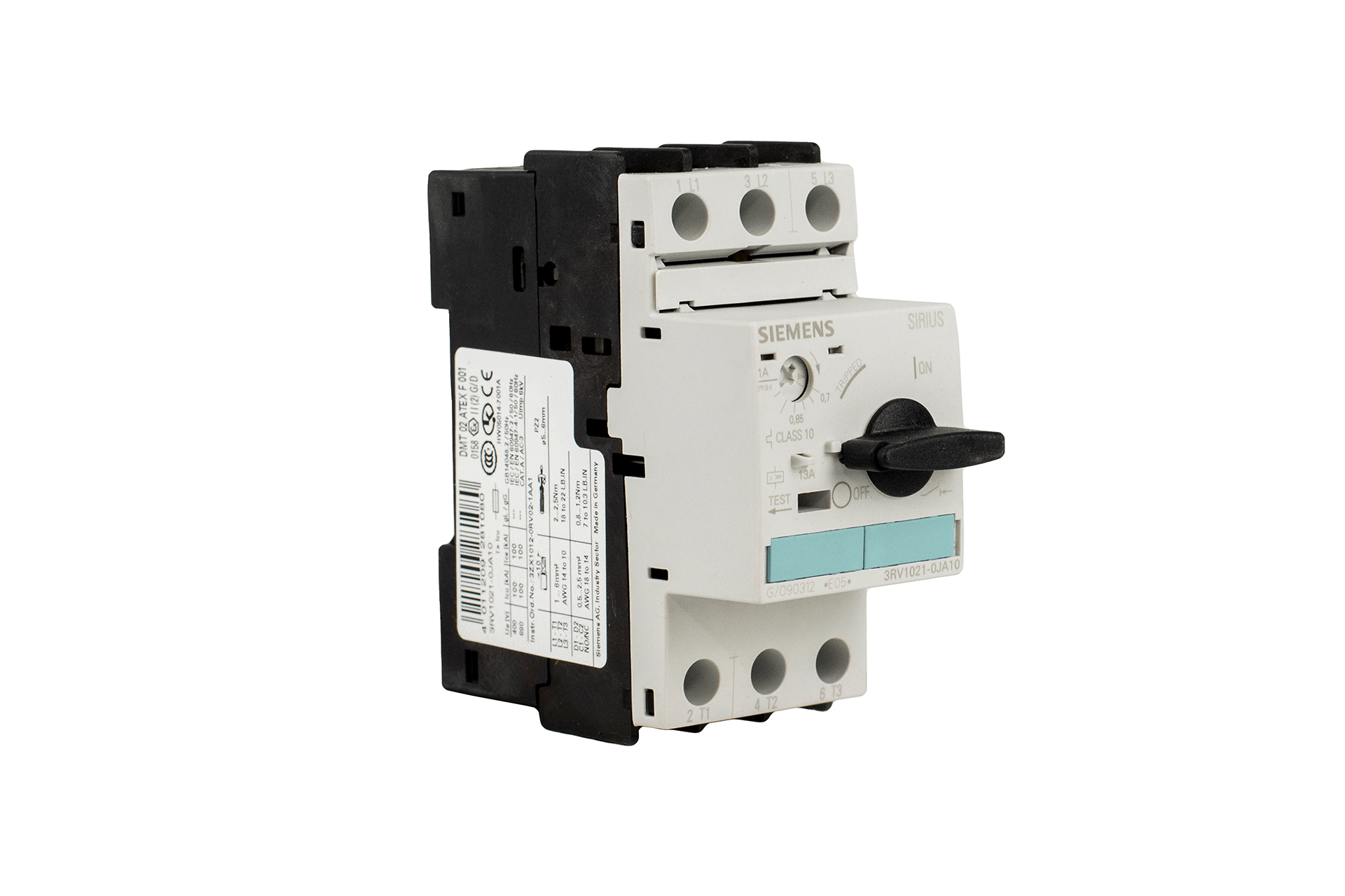 siemens 1-10 amps manual motor starter protections 3RV1021-1JA10   G/040426.E05 