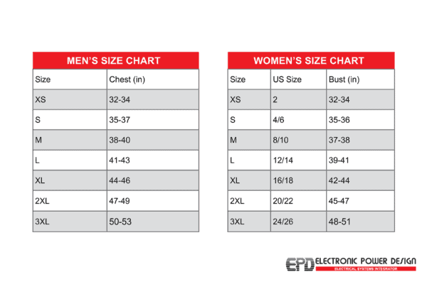 EPD JACKET sizechart watermark