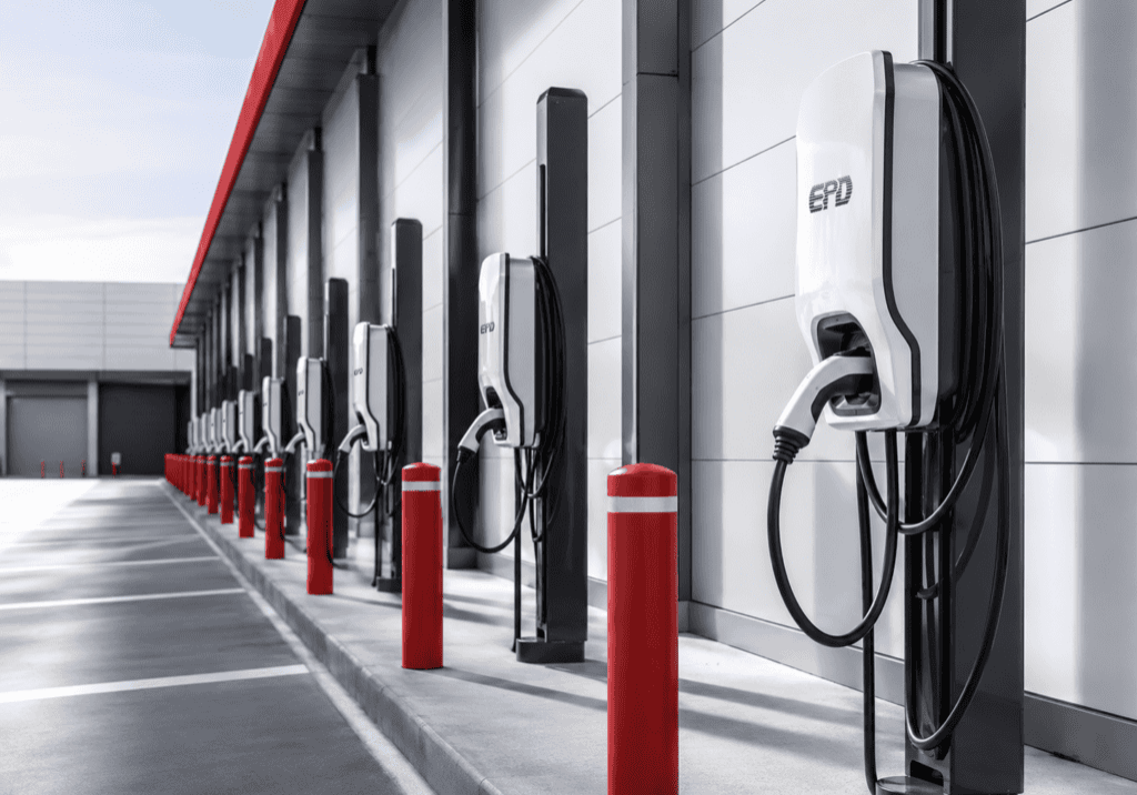 commercial ev charging station row